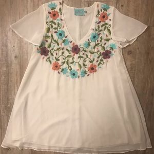 Judith March Floral Embroidered Dress